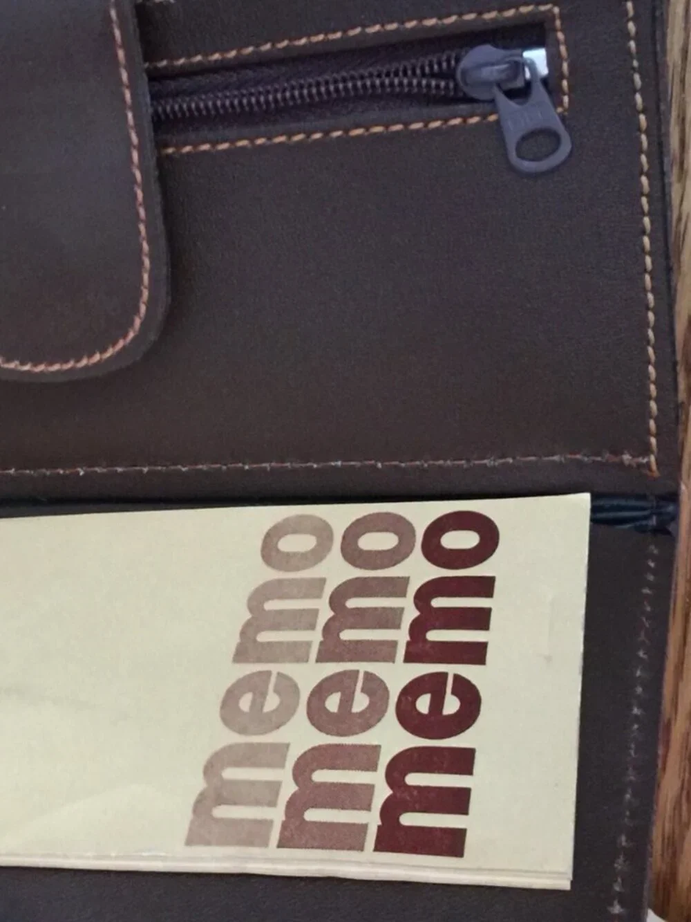 VINTAGE WESTPORT ZIP POCKET MEMO PAD BROWN LEATHER WALLET CLUTCH WOMENS TAIWAN